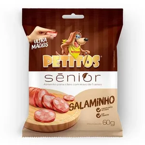 Petisco Bifinho Petitos Para Cães Senior Salaminho Caixa 10 Unidades 60g (MP)