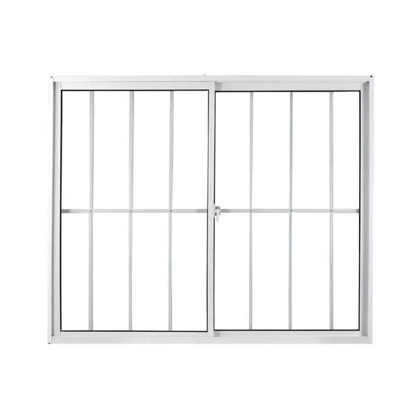Janela De Correr Em Alumínio Com Grade Vidro Mini Boreal 2 Folhas MGM 100x120cm Soft Branco (MP)