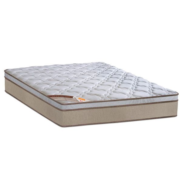 Colchão Casal Castor Sleep Revolution com Molas Ensacadas e Euro Pillow 27x128x188 cm Branco com Bege
