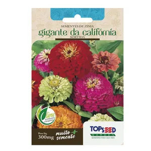 Sementes de Zínia Gigante Califórnia Sortida Tradicional Topseed Garden Único