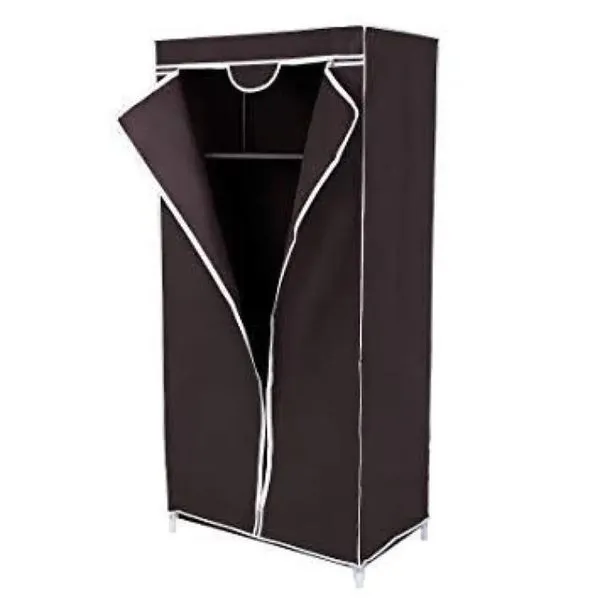 Guarda Roupa Armario Multifuncional Portatil Arara Cabideiro Dobravel Organizador Camping Preto