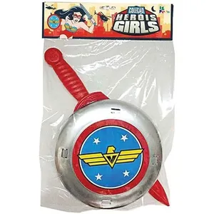 Acessório de Fantasia Escudo Heróis Girl Plástico 42CM com Espadinha Le Plastic Acessório de Fantasia Escudo Heróis Girl Plástico 42CM Le Plastic