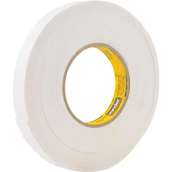Fita Dupla Face de Espuma 19mm x 10m Branca - VONDER
