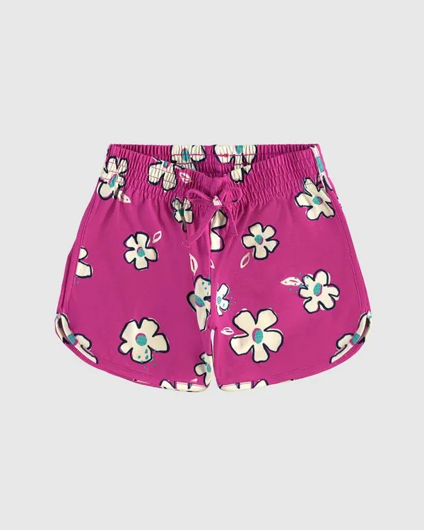 Shorts Infantil Menina Estampado Com Cadarço Em Algodão Malwee Kids Rosa - 2