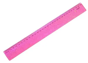 Régua 30cm New Line Holográfica Glitter Rosa