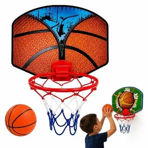 Kit Basquete Infantil para Porta com Tabela Aro Rede e Bola Brinquedo Esportivo JR Toys Kit Basquete Infantil para Porta com Tabela Aro e Bola JR Toys