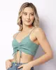 Blusa Feminina Alcinha Cropped Com Colissê Verde G