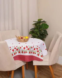 Toalha De Mesa Redonda Raner Estampada Branca UN
