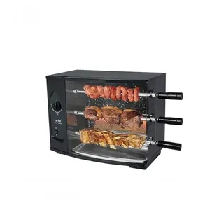 Churrasqueira Rotativa a Gás GLP Vitta Premium 03 3 Espetos 56cm Acendimento Automático Bivolt Arke Churrasqueira Rotativa 3 Espetos 56 Cm Acendimento Automático A Gás Glp Aço Vitta Premium - Arke