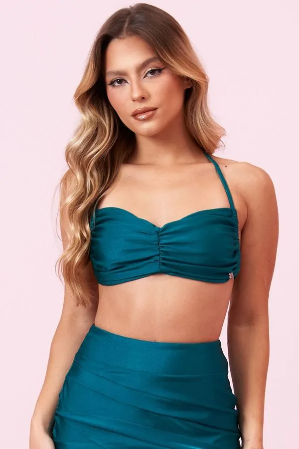 Top Feminino Drapeado Up Glam Planet Girls Verde Médio P