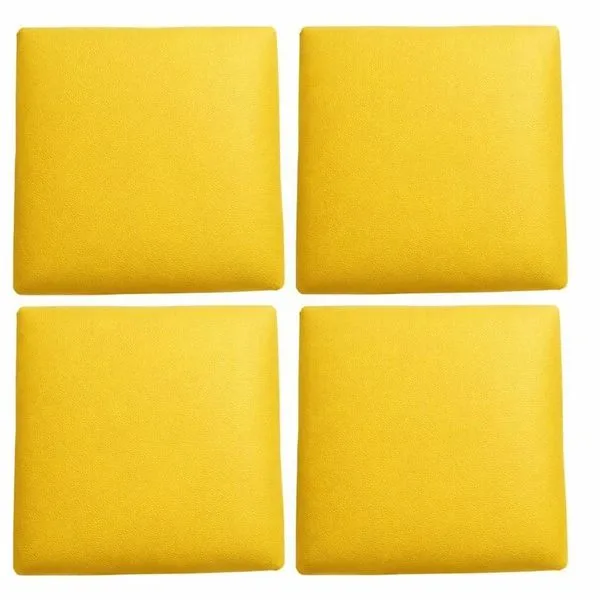 Assento Banco Cadeira Banqueta Quadrado 30x30cm Estofado amarelo