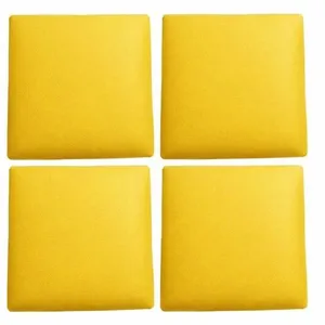 Assento Banco Cadeira Banqueta Quadrado 30x30cm Estofado amarelo