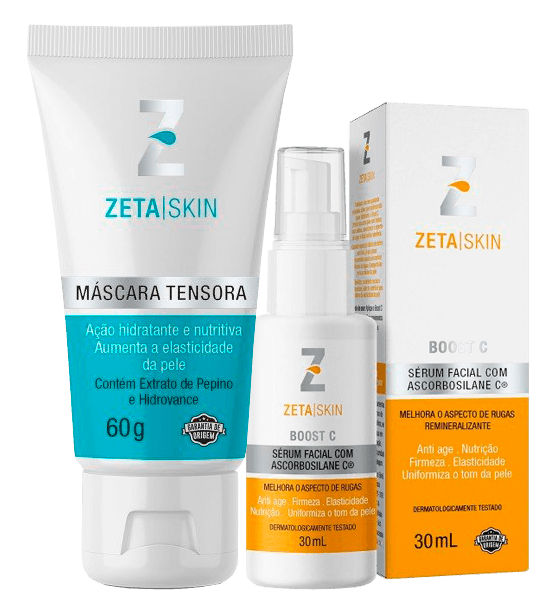Kit Zeta Skin Máscara Tensora 60g + Boost C Área dos Olhos 15g