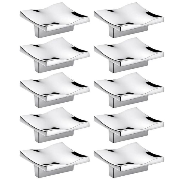 Kit 10 Puxadores Ponto Quadrado Elegante para Gavetas Móveis Gioia 5cm Cromado Bigfer