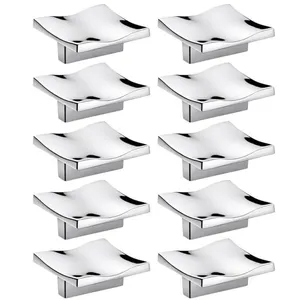 Kit 10 Puxadores Ponto Quadrado Elegante para Gavetas Móveis Gioia 5cm Cromado Bigfer
