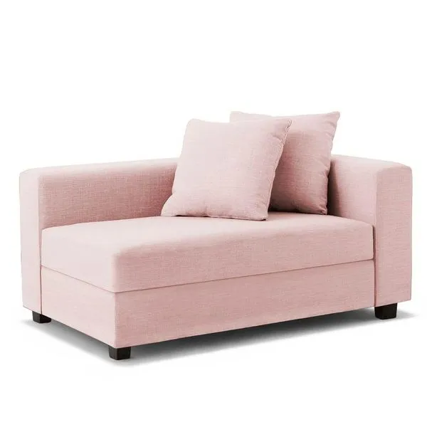 Recamier Divã Aspen 1,40m Suede Rosa Bebe - Inova Decorações