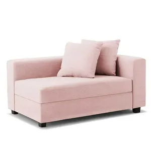 Recamier Divã Aspen 1,40m Suede Rosa Bebe - Inova Decorações