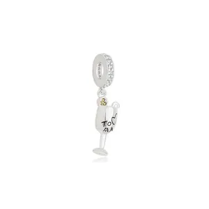 Berloque Atraktiva Jóias Taça Drink Celebrações em Prata 925 2,7CM X 0,6CM Prata Adulto Berloque Atraktiva Jóias Taça Drink Celebrações Prata 925 2,7CM X 0,6CM Prata Adulto