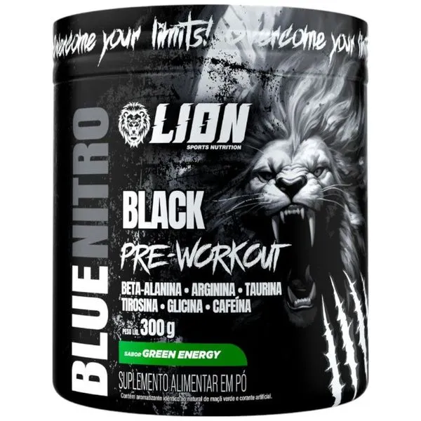 Pré-Treino Blue Nitro Black Lion Sports Green Energy 300g (MP)