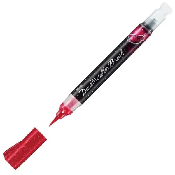 Marcador Dual Metallic Brush Pentel Arts Rosa + Rosa Metálico