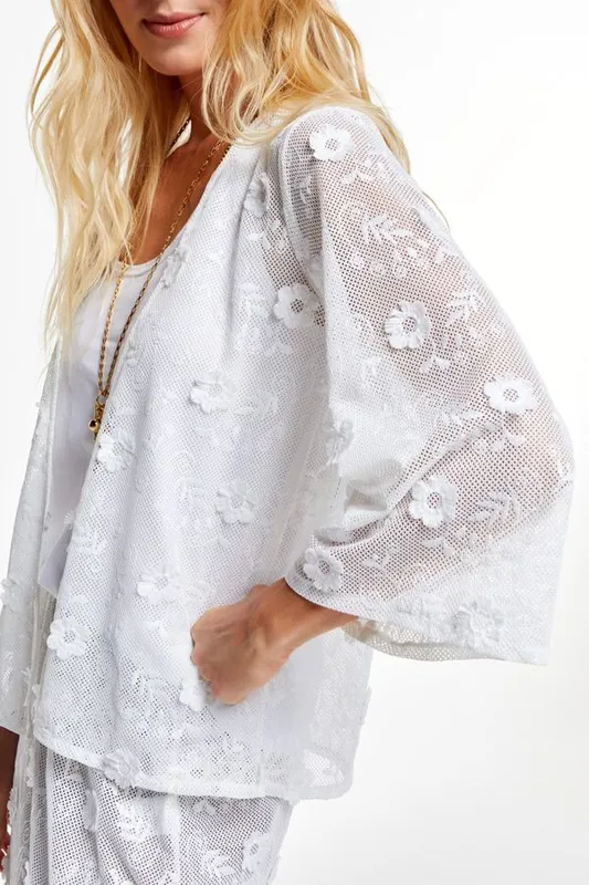 KIMONO RENDA FLORAL OFF WHITE - G
