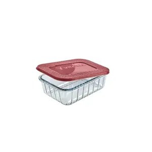 Pote Retangular Oceani Natural Vidro com Tampa Plástica 2,4 Litros 8270 - Vitazza