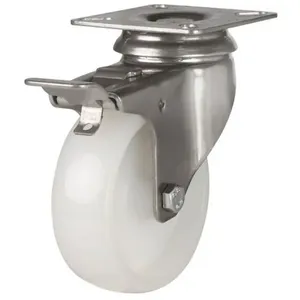 Rodizio Inox 5 Pol. Giratório Placa Freio Total 170 Kg