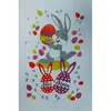 Pano De Prato Lomaer Sacaria Pascoa 50cmx70cm Estampado Coelho 0D Branco