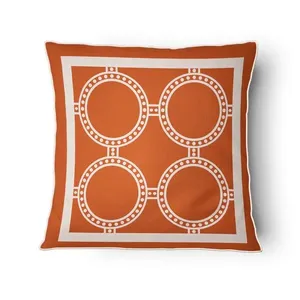 Capa Almofada Elegance Cordonê Lino Terracota Círculos Decorativos 43x43cm 4194477 - Tuti Gottô