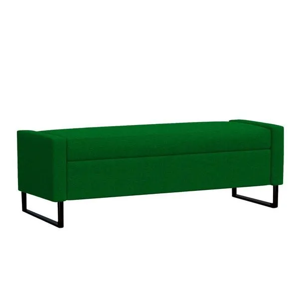 Recamier Bau Paris Base De Metal 1,20m Suede Verde - Inova Decorações