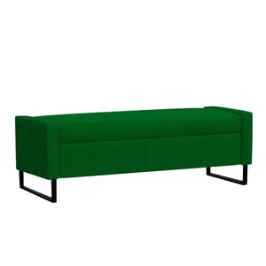 Recamier Bau Paris Base De Metal 1,20m Suede Verde - Inova Decorações