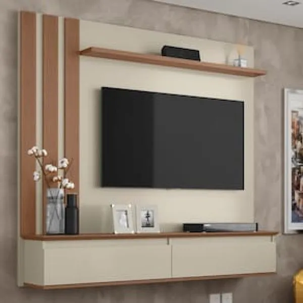 Painel Home Patrimar Trend para TV de até 46 Bege
