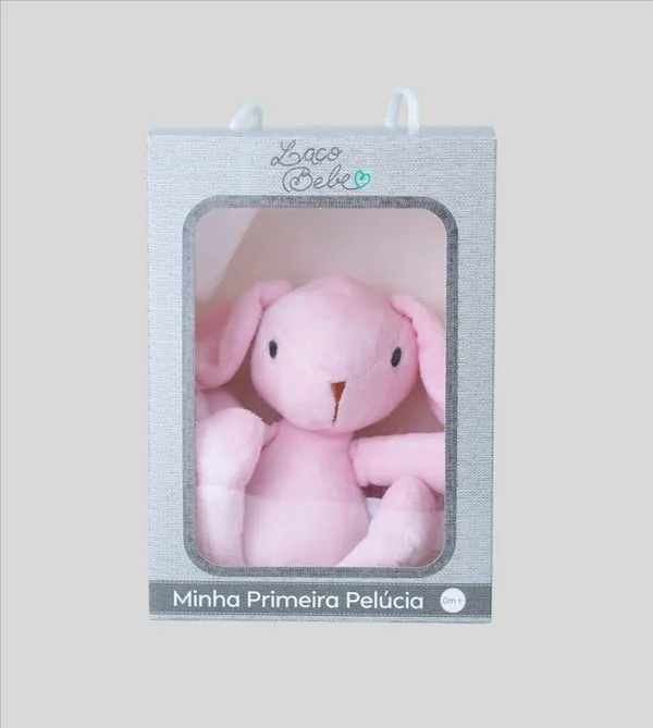 Minha Primeira Pelúcia Coelho Rosa Rosa