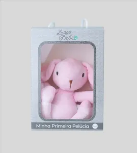 Minha Primeira Pelúcia Coelho Rosa Rosa