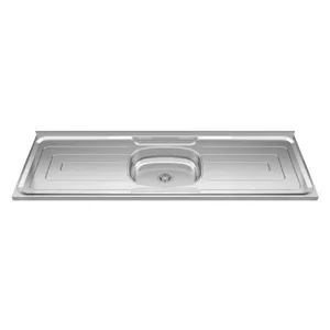 Tampo para Pia Inox 1,60X0,53 Duranox Cuba Central | Inox (S/V)