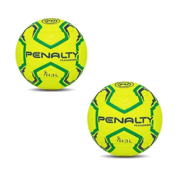 Kit 2 Bola de Handebol H3L Ultra Fusion XXIII Amarelo para Quadra Masculina Penalty Kit 2 Bola de Handebol H3L Ultra Fusion XXIII Amarelo Masculina Penalty