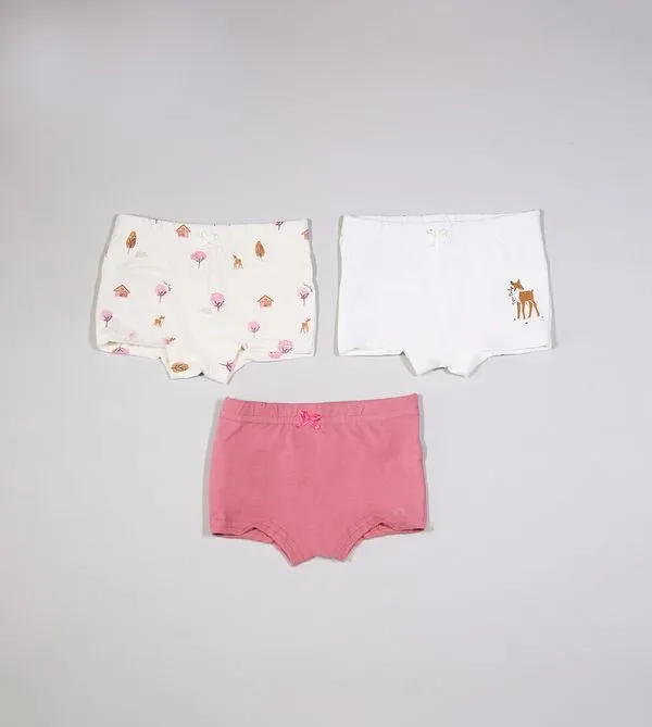 Kit Calcinha Boxer 3 Unidades - N5692 De 1 a 4 anos Rosa - 1