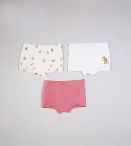 Kit Calcinha Boxer 3 Unidades - N5692 De 1 a 4 anos Rosa - 1