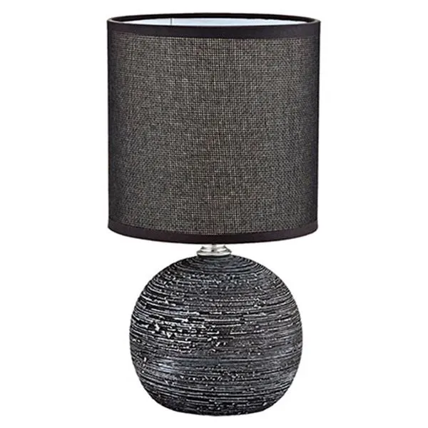 Abajur Sem Lâmpada Cerâmica Dacron Preto 13x13x25,5cm CB3664 - Moment
