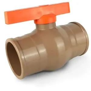 Registro de Esfera em PVC Soldável 50mm Vedação Perfeita Volante Ergonômico Marrom Higiban Registro de Esfera PVC Soldável 50mm Volante Ergonômico Marrom Higiban