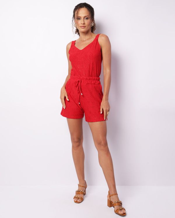 Short Feminino Laise Bolso Cordão Vermelho G