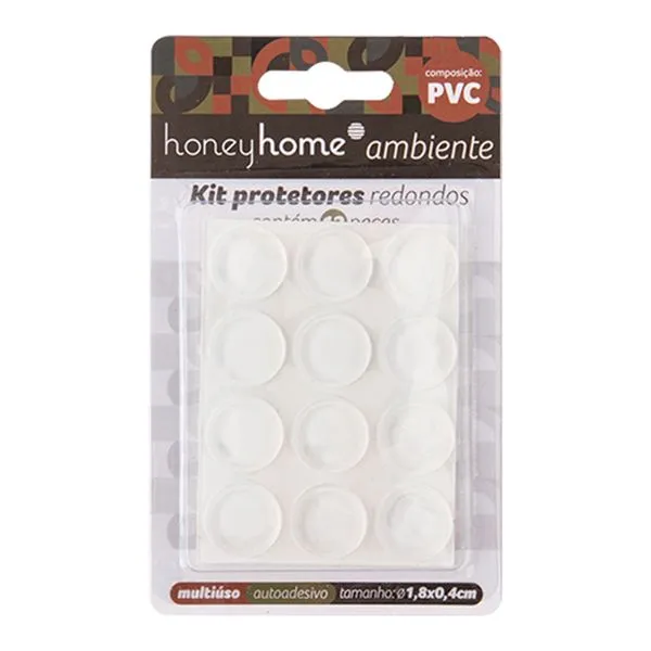 Kit 12 Protetores Autoadesivos Para Móveis Ambiente Redondo Pvc 1,8x0,4cm LM2105/ LM2105AMB - honeyhome