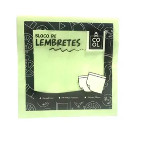 Bloco Anotações Adesivo 100 Folhas Verde Pastel