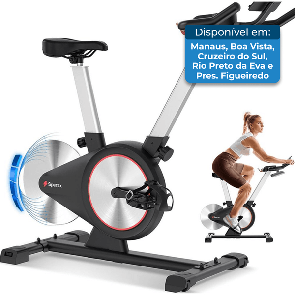 Bicicleta Ergométrica Sperax com Display LED Preto e Vermelho A-MBI