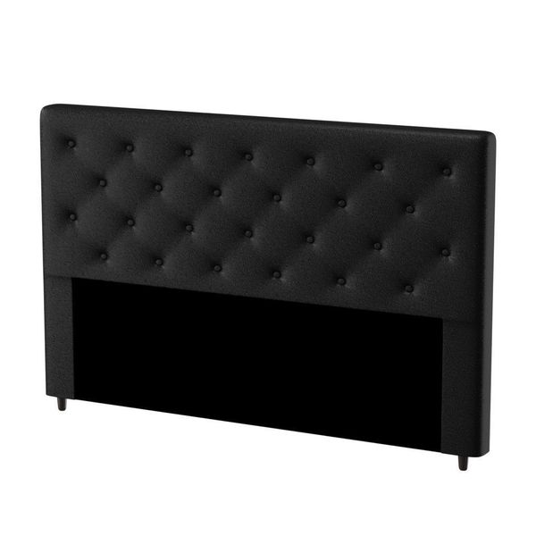 Cabeceira Queen Estofada Hampton Probel Corino Preto