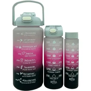 Garrafa Kit 3 Peças de Água Treino Academia com Frases Motivacionais 2L 900ml 300ml Cinza Rosa Preto Garrafa Kit 3 Peças de Água Treino Academia com Frases Motivacionais Cinza Rosa Preto