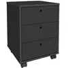 Gaveteiro Para Escritório Office com Rodízios 03 Gavetas New A02 Preto - Lyam Decor