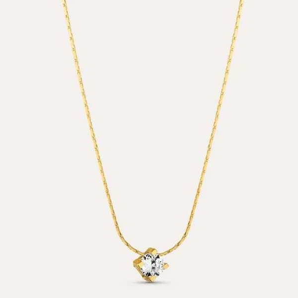 Colar Ponto De Luz Banho Ouro 18k