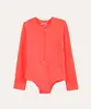 maiô infantil texturizado floral laranja 12