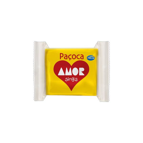 Paçoca Quadrada Arcor Amor Sings 18g